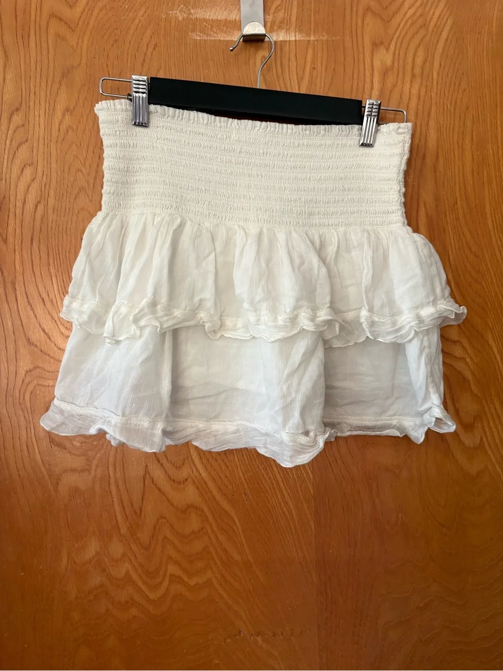 Isabel Marant Cream Smocked Tiered Mini Skirt *FLAW* EU34 US2